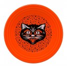 USA FIESTA Fiestaware Porcelain Halloween Black Cat Poppy Orange Luncheon Plate