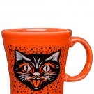 USA FIESTA Fiestaware Porcelain Halloween Black Cat Poppy Orange Tapered Mug