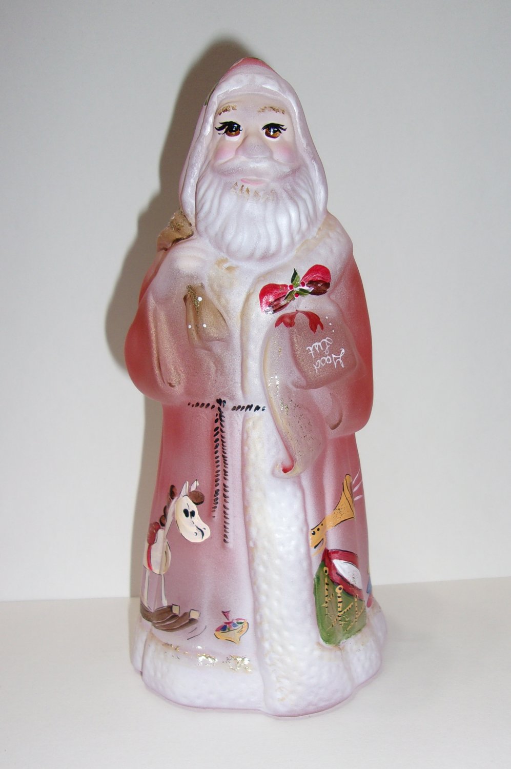 Fenton Glass Rose Vintage Toys Christmas Santa Claus Figurine Ltd Ed #2/32 Kibbe