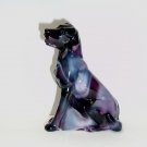 Mosser Glass Purple Amethyst Slag Labrador Lab Dog Figurine Original Label