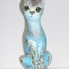Viking Fenton Glass Blue Nuthatch Bird Epic Sitting Cat Figurine Ltd Ed #28/45
