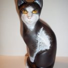 Fenton Glass Black & White Tuxedo Golden Eyed Tuxedo Stylized Cat GSE M. Kibbe Ltd Ed #4/26!