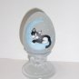 Fenton Glass Crystal Satin Egg Tuxedo Kitty Blue Crescent Moon FAGCA Ltd Ed 30