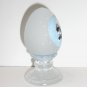 Fenton Glass Crystal Satin Egg Tuxedo Kitty Blue Crescent Moon FAGCA Ltd Ed 30