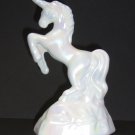 Mosser Glass Milk White Carnival Iridized Unicorn Figurine Former Fenton Mold