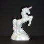 Mosser Glass Milk White Carnival Iridized Unicorn Figurine Former Fenton Mold