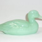 Fenton Glass Jadeite Jade Green Mallard Duck Figurine Mosser Made In USA