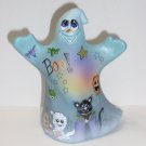 Fenton Glass Blue "Got Candy" Halloween Ghost Figurine Ltd Ed #5/39 Kim Barley