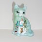 Fenton Glass Jadeite Green Winter Chums Sitting Cat Figurine Ltd Ed #4/24 Barley