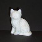 Mosser Glass White Milk Glass Persian Cat Kitten Figurine Made in USA!