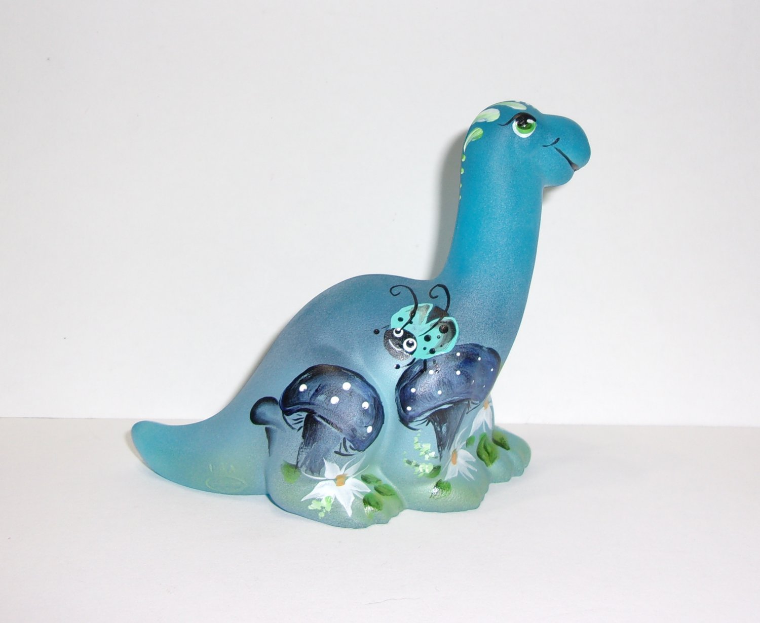 Fenton Glass Baby Blue Ladybug Dinosaur Figurine Ltd Ed GSE #13/50 M Kibbe