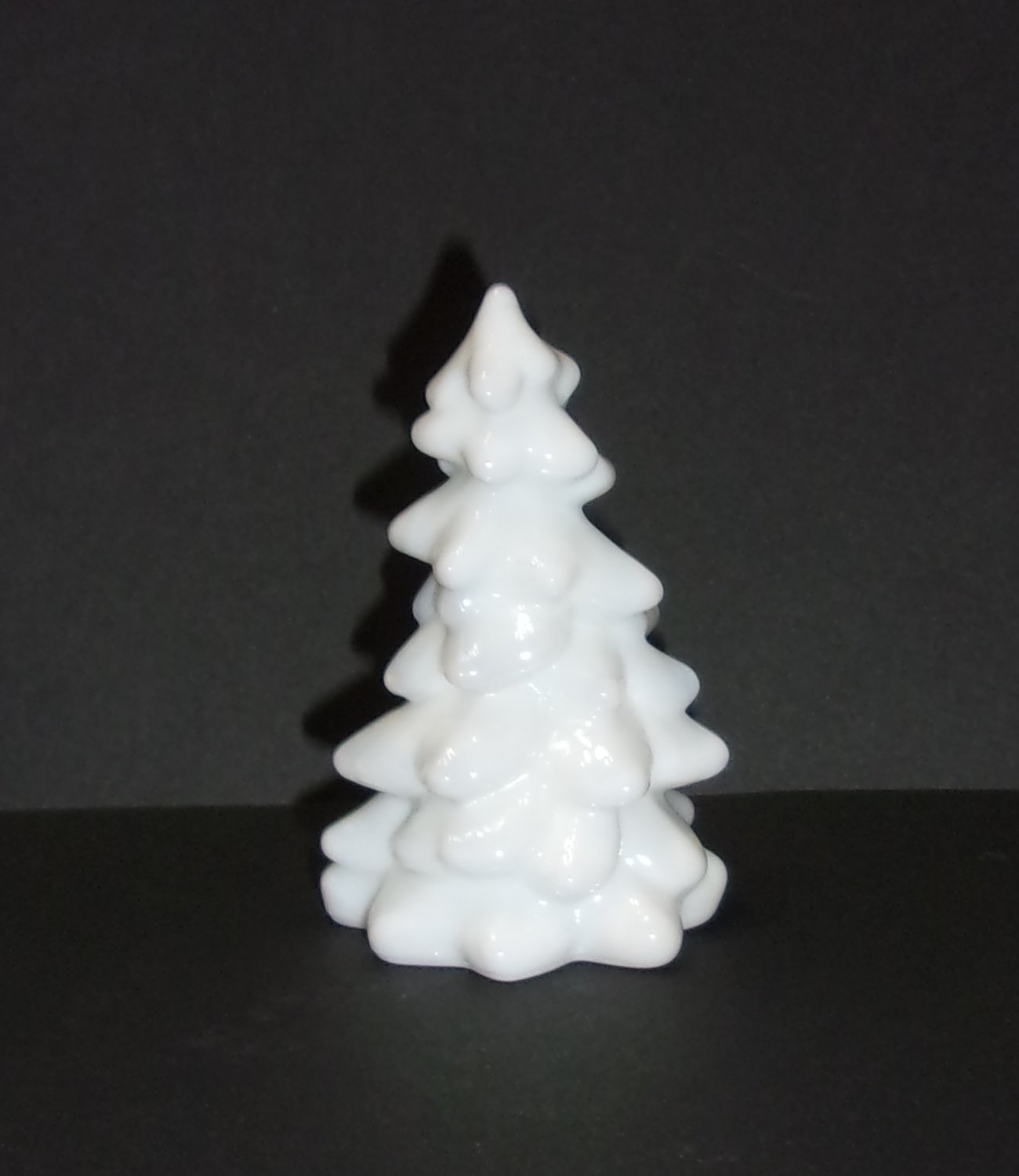 Mosser Glass Milk White 2.75" Mini Christmas Tree Figurine Holiday Made In USA!