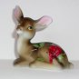 Fenton Glass Brown Fawn Deer Figurine w Cardinal Red Bird Ltd Ed #18/44 M Kibbe