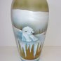 Fenton Glass Amber Polar Bear Mother Cubs Icicles Vase Ltd Ed #7/48 JK Spindler