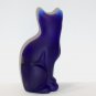 Fenton Glass Cobalt Blue Birdie Blossom Stylized Cat Figurine Ltd Ed #8/31 Kim Barley
