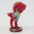 Mosser Glass OOAK HP Red Floral Pony Horse by former Fenton artist Sunday Davis