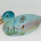 Fenton Glass Jadeite Golden Dragonfly Mallard Duck Figurine Ltd Ed Barley #2/14