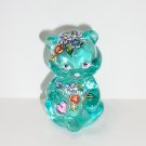 Fenton Glass One of a Kind Aquamarine Blue Mini Bear Figurine by Sunday Davis