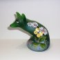 Fenton Glass Emerald Green Butterfly Bliss Floral Fox Figurine Ltd Ed 7/28 Kibbe