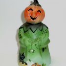 Fenton Glass Jadeite Spidey Cat Halloween Pumpkinhead Figurine Ltd Ed 3/25 Kibbe