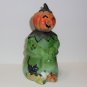 Fenton Glass Jadeite Spidey Cat Halloween Pumpkinhead Figurine Ltd Ed 3/25 Kibbe