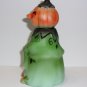 Fenton Glass Jadeite Spidey Cat Halloween Pumpkinhead Figurine Ltd Ed 3/25 Kibbe