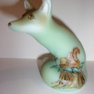Fenton Glass Jadeite Jade Green Acorn Dream Squirrel Fox Figurine LE Kibbe #1/28