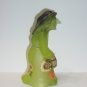Fenton Glass Vaseline Apple Harvest Halloween Witch Figurine Ltd Ed #11/53 Kibbe