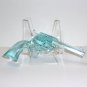 Pair Blue Glow Uranium & Black Amethyst Glass Mini Revolver Pistol Gun Figurines