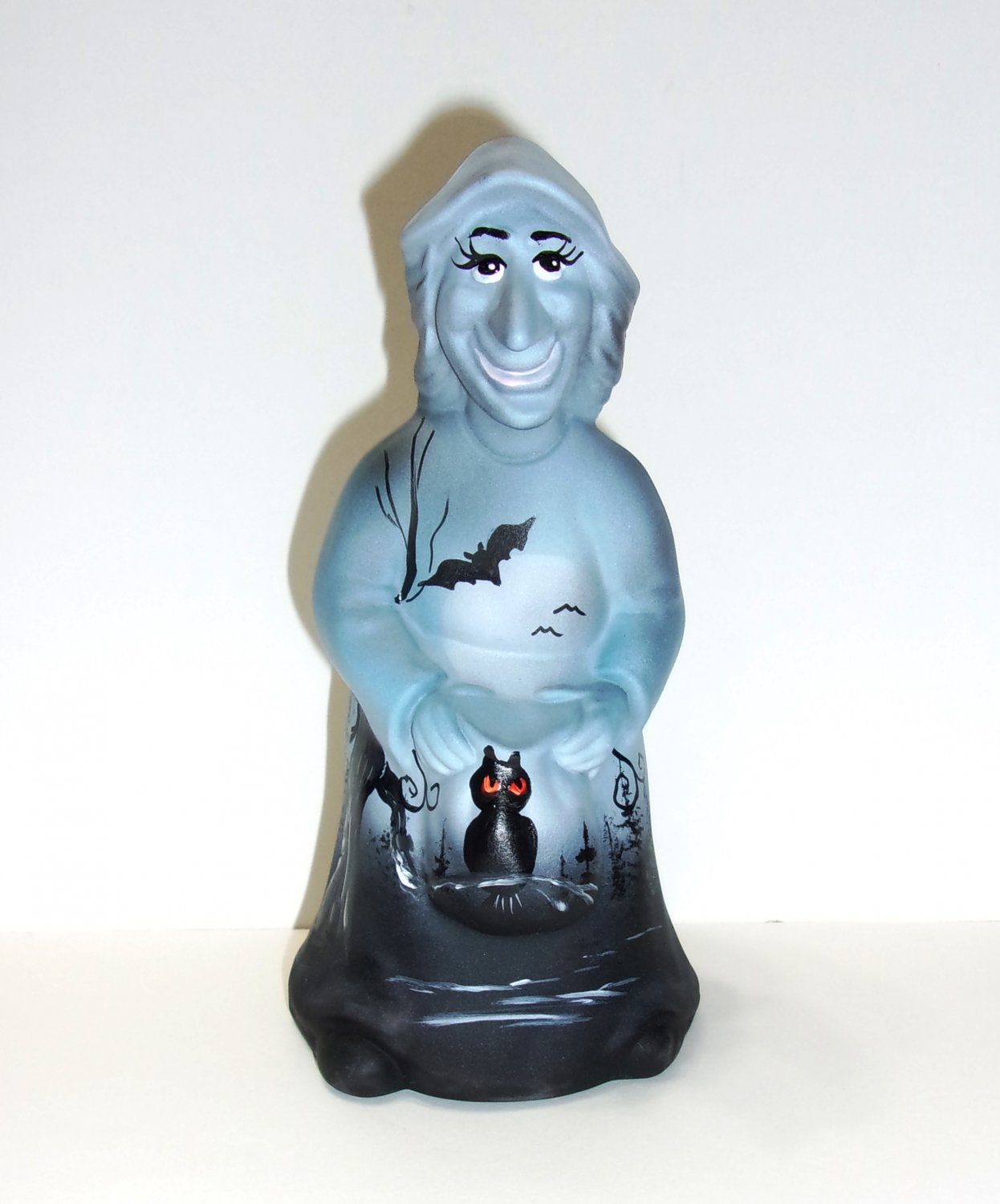 Fenton Glass Night Owl Black Halloween Witch Figurine Ltd Ed #6/37 M Kibbe