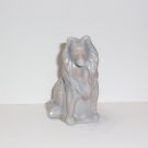 Mosser Glass Gray Marble Collie Dog Sheltie Figurine Made In USA