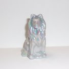 Mosser Glass Gray Marble Carnival Iridized Collie Dog Sheltie Figurine USA Made