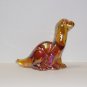 Fenton Glass Amber Carnival Dinosaur Figurine Mosser Made In USA