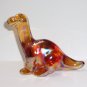 Fenton Glass Amber Carnival Dinosaur Figurine Mosser Made In USA