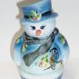 Fenton Glass Jadeite Partridge & Pears Snowman Fairy Light Ltd Ed #5/40 M Kibbe