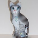 Fenton Glass Stylized Tuna Cat Kitten w Stray Alley Cats Ltd Ed K Barley #3/23