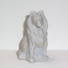 Mosser Glass Gray Marble Satin Collie Dog Sheltie Figurine USA Made