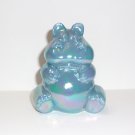 Fenton Glass Georgia Blue Carnival Hippo Figurine Mosser Made In USA