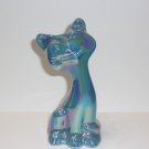 Fenton Glass Georgia Blue Carnival 6" Happy Cat FAGCA Exclusive '23 Mosser Glass