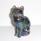 Mosser Glass Titanium Carnival Iridized Sitting Cat Kitten Figurine Made In USA!