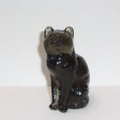 Mosser Glass Titanium Glossy Sitting Cat Kitten Figurine Made In USA!
