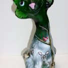Fenton Glass Emerald Green Deer Family Alley Cat Figurine Ltd #21/61 JK Spindler