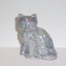 Mosser Glass Dove Gray Carnival Iridized Persian Cat Kitten Figurine Made In USA