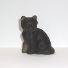 Mosser Glass Titanium Smoke Satin Persian Cat Kitten Figurine Made In USA!