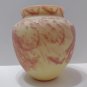 Fenton Glass Burmese Kelsey Murphy Cameo Sand Carved "Salmon Run" Bear Vase Ltd Ed #27/75