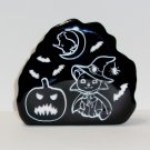Fenton Glass Cameo Carved Black Spooky Halloween Paperweight FAGCA Ltd Ed of 12