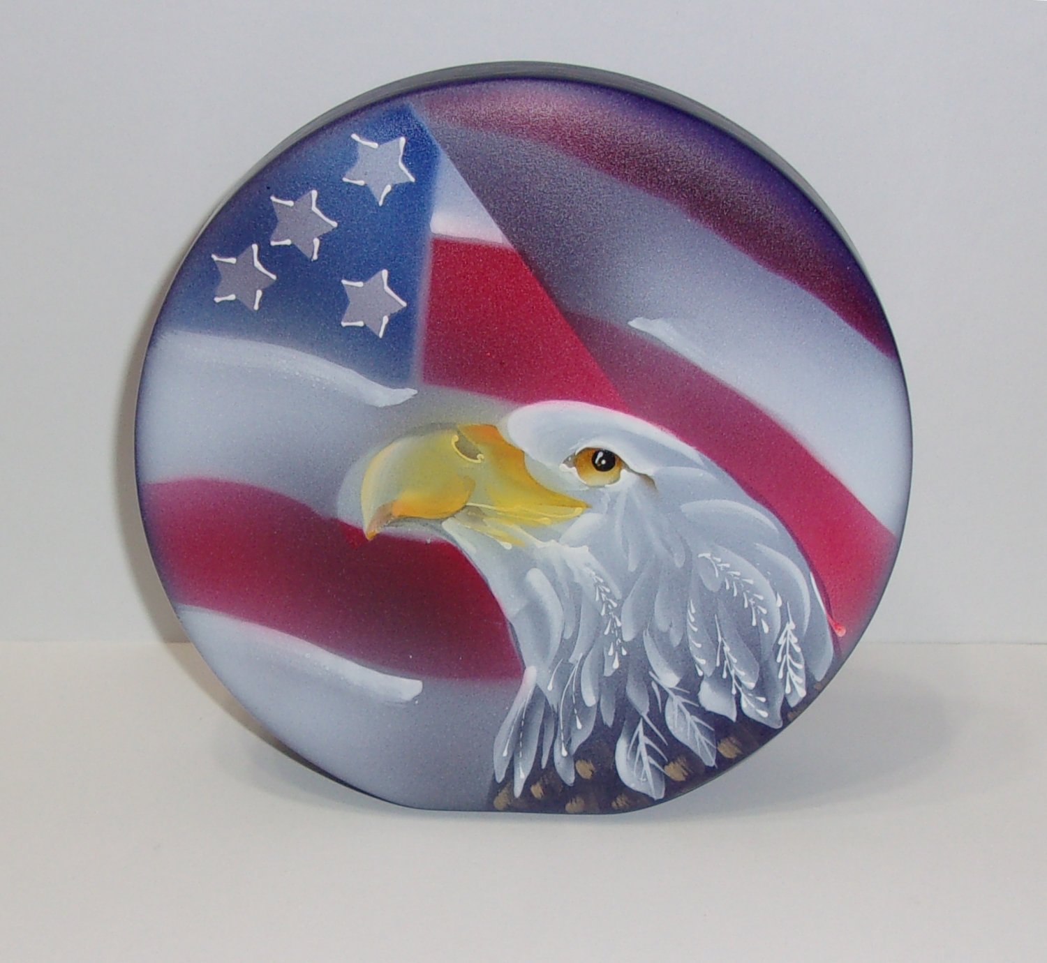 Fenton Glass Cobalt Blue Patriotic Eagle Paperweight Ltd Ed #6/29 JK Spindler
