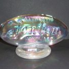 Fenton Glass Crystal Carnival Iridized Oval Logo Dealer Display Sign