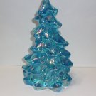 Mosser Glass Buffett Blue Carnival 8" Christmas Tree Figurine Made In USA!