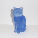 Mosser Glass Kimberlight Blue Satin Periwinkle Sitting Cat Kitten Figurine